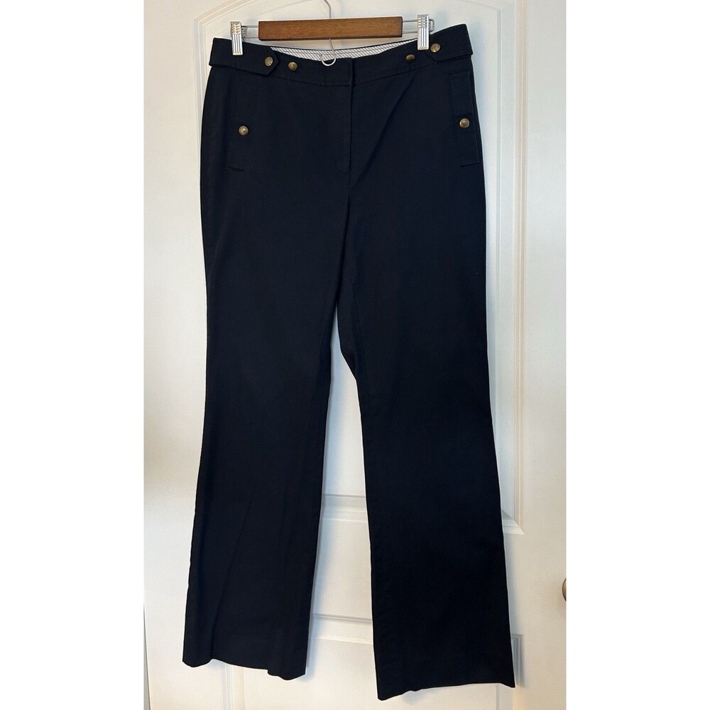 Brooks Brothers Women Pants Size 10 Navy Trousers Gold Buttons Preppy Elevated